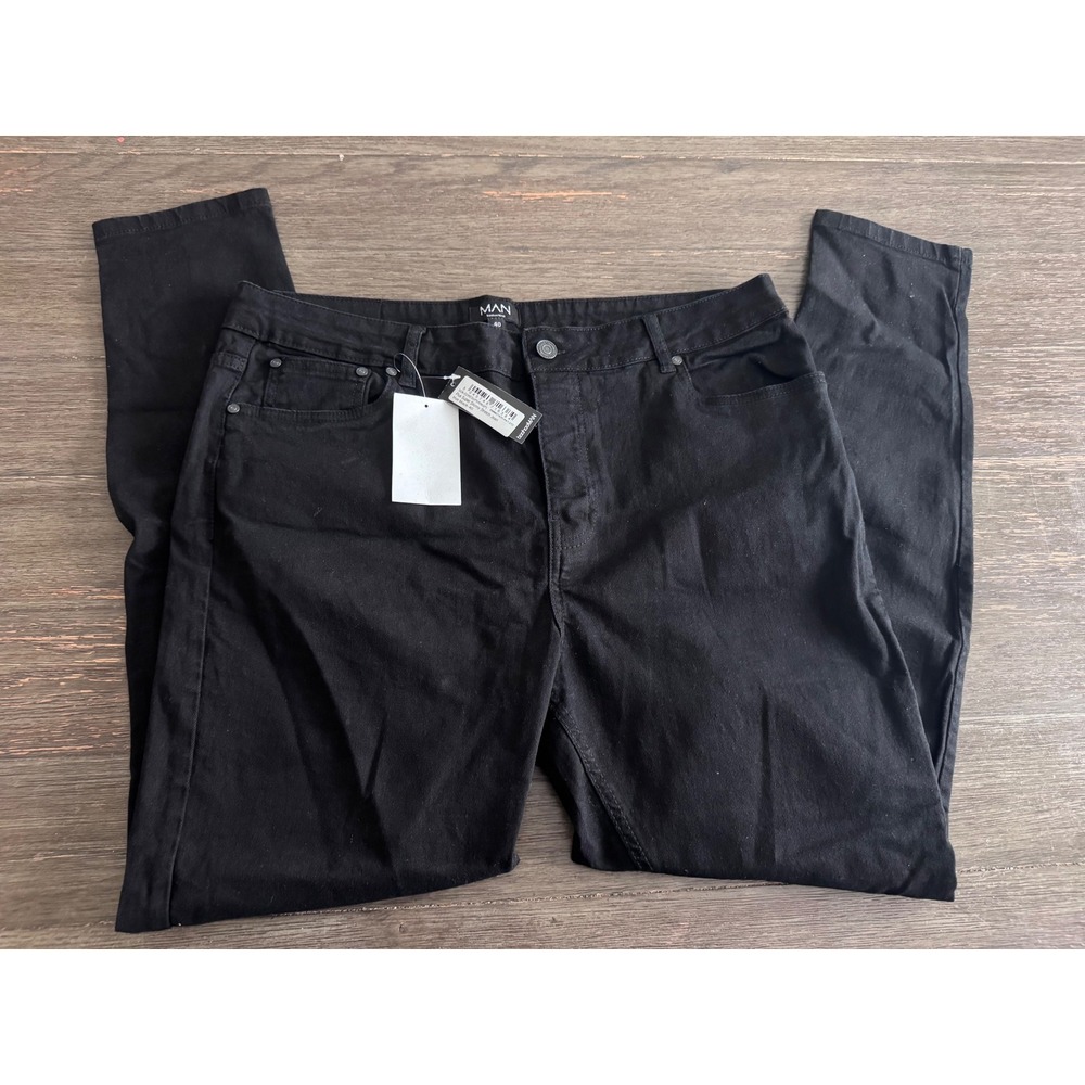 BoohooMAN Mens Plus Super Skinny StretchJeans True Black Size40 BMM87420-847-272